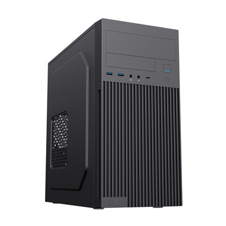 CiT Mentor Micro-ATX Office PC Case With USB Type C and 80mm Rear Black Fan Included