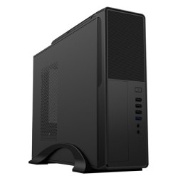 CiT S014C Black Slim Micro ATX/ITX Desktop Case with 300W Power Supply  USB 2.0  USB 3.0 Type-A & Type-C Ports