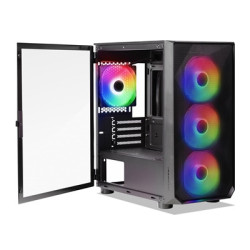 Tecware Forge M Omni Micro-ATX Case - Key-Lockable Tempered Glass  High-Airflow Mesh Front  4 x 120mm Fans Pre-Installed  mATX/I