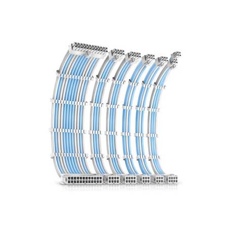 Antec White/Blue PSU Extension Cable Kit - 6 Pack (1x 24 Pin  1x 4+4 Pin  2x 8 Pin  2x 6 Pin)