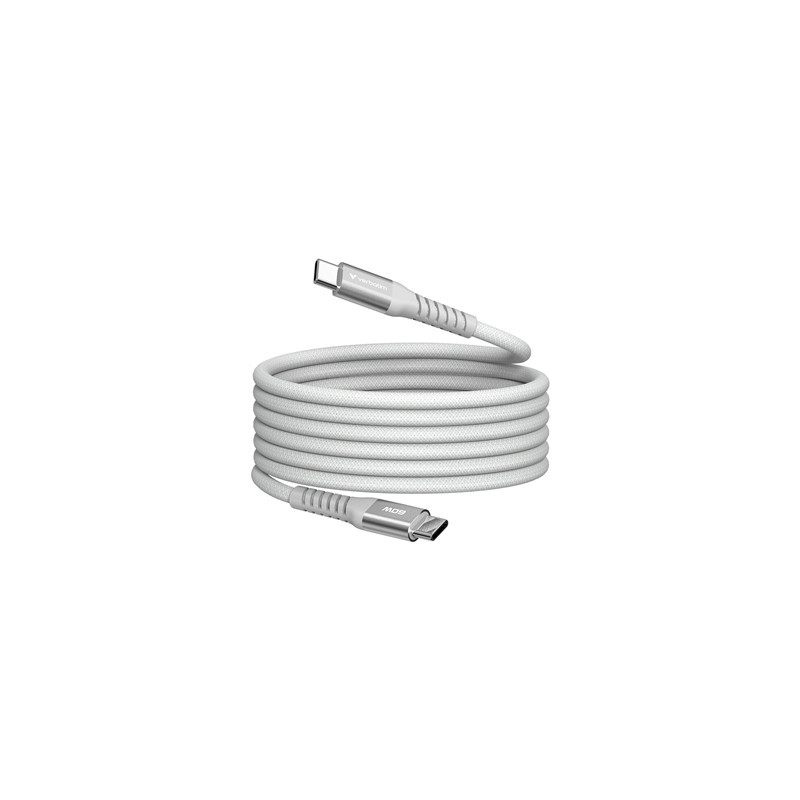 Verbatim Sync & Charge USB-C to USB-C 60W Magnetic Cable 120cm Grey  Supports PD 3.0 and QC 3.0