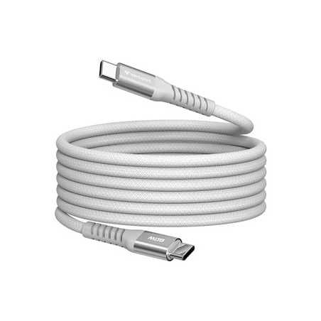 Verbatim Sync & Charge USB-C to USB-C 60W Magnetic Cable 120cm Grey  Supports PD 3.0 and QC 3.0