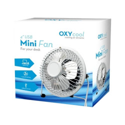 4“ USB Mini Desk Fan  Portable  Single-Speed  Adjustable Tilt  Compact Tabletop Fan for Office  Home & Laptop Use (White)