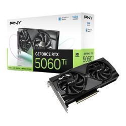 PNY NVIDIA GeForce RTX 5060 Ti DUAL 16GB GDDR7 Graphics Card  4608 CUDA Cores  2407MHZ Core Clock  Dual Fan  3x DisplayPort / 1x