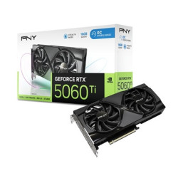 PNY NVIDIA GeForce RTX 5060 Ti DUAL OC 16GB GDDR7 Graphics Card  4608 CUDA Cores  2407MHZ Core Clock  Dual Fan  3 x DisplayPort 