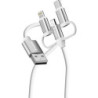 Verbatim Essentials 3-in-1 Sync & Charge Cable USB-A to Micro-B  USB-C and Lightning  1m  18W QC  480Mbps  Quick Charge 3.0 Supp
