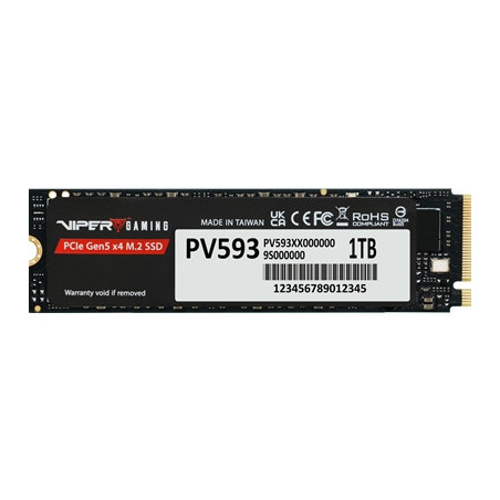 Partiot PV593 (PV593P1TBM28H) 1TB NVMe SSD  M.2 Interface  PCIe Gen5 x4  2280  Read/Write up to 14 000 / 13 000 MB/s  5 Year War