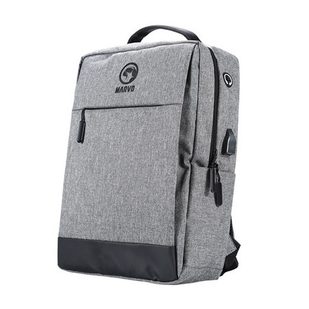 Marvo Scorpion Urbano 20 Black Waterproof 15.6 Inch Laptop Backpack with USB Charging Port (Grey)