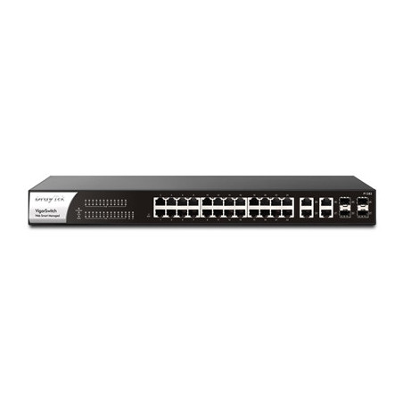 DrayTek VSP1282-K VigorSwitch P1282 24 Port Gigabit POE Smart Managed Switch with 4x 10GbE SFP Ports
