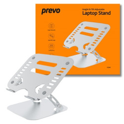 Prevo Aluminium Alloy Laptop Stand  Fit Devices from 11 to 17 Inches  Non-Slip Silicone  Height and Angle Adjustable