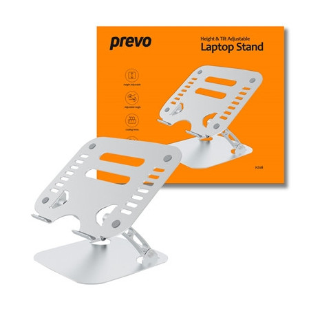 Prevo Aluminium Alloy Laptop Stand  Fit Devices from 11 to 17 Inches  Non-Slip Silicone  Height and Angle Adjustable