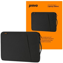 Prevo 15.6 Inch Laptop Sleeve  Side Pocket  Cushioned Lining  Black