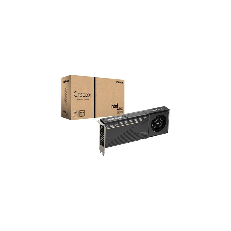 ASRock Intel ARC Pro B70 Creator 32GB Professional Graphics Card  256 XMX Engines  Single Fan  4x DisplayPorts