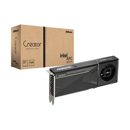 ASRock Intel ARC Pro B70 Creator 32GB Professional Graphics Card  256 XMX Engines  Single Fan  4x DisplayPorts