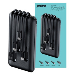 Prevo SP2010 Power Bank 10000mAh Portable Charging for Smart Phones  Tablets and Other Devices  Charge 4 Devices with Prefitted 