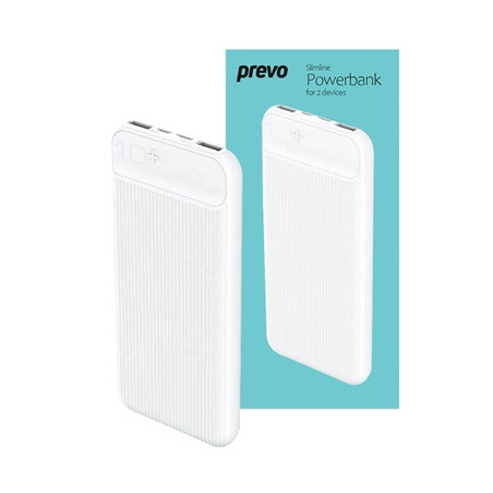 Prevo SP3012 Power bank 10000mAh Portable Fast Charging for Smart Phones  Tablets and Other Devices  Slim Design  Dual-Port with