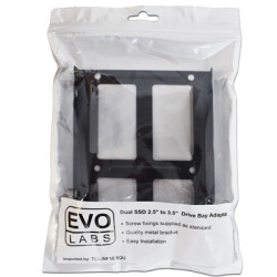 Evo Labs 2.5 INCH to 3.5 INCH Double Internal Drive Bay Adapter  Dual Metal  for 2.5 INCH SSD/HDD