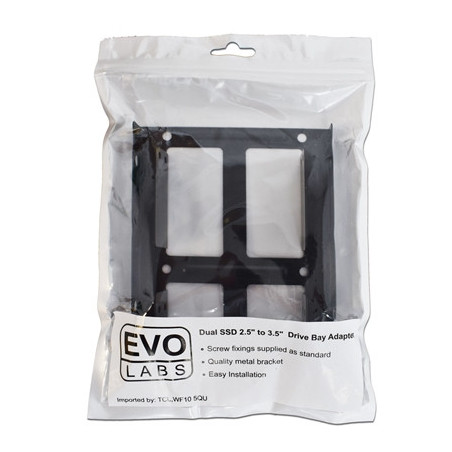 Evo Labs 2.5 INCH to 3.5 INCH Double Internal Drive Bay Adapter  Dual Metal  for 2.5 INCH SSD/HDD