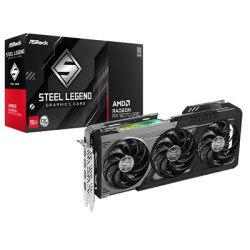 ASRock AMD Radeon RX 9070 GRE Steel Legend Dark OC 12GB GDDR6 Graphics Card  3072 Streams  2340 MHz Core Clock  Triple Fan  3x D