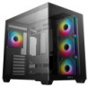 DeepCool CG530 4F Mid-Tower Case with Tempered Glass Panels  4 Pre-Installed ARGB Fans  and Optimal Airflow Support  Black