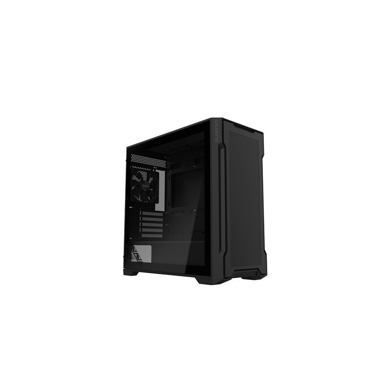 Gigabyte C102 GLASS Mid Tower PC Case - Black  Tempered Glass Side Panel  Optimized Airflow  Dual USB 3.0 Ports  Supports Liquid