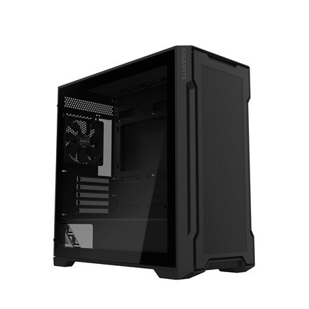 Gigabyte C102 GLASS Mid Tower PC Case - Black  Tempered Glass Side Panel  Optimized Airflow  Dual USB 3.0 Ports  Supports Liquid