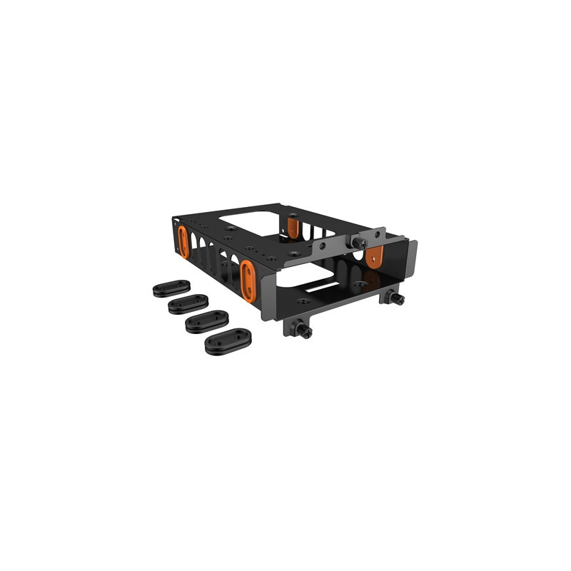 be quiet! HDD Cage  Mounting for One HDD or Two SSDs  Black & Orange Rubber Decouplings Included  Compatible with Most be quiet!
