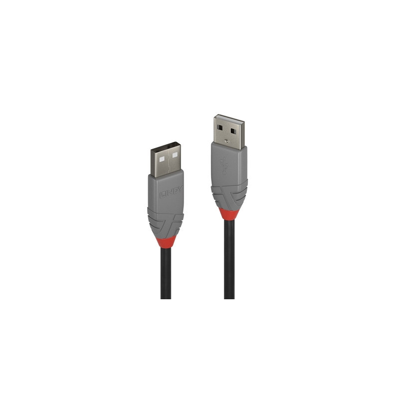 Lindy 36693 2m USB-A (M) 2.0 Anthra Line 480Mbps Cable - Black