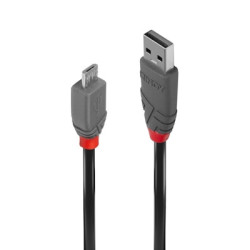 Lindy 36730 0.2m USB 2.0 Type A to Micro-B Cable  Anthra Line