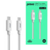 Prevo USB 3.2 100W C to C cable  20V/5A  10GB/20GB/s  White  Superior Design & Performance  Retail Box Packaging