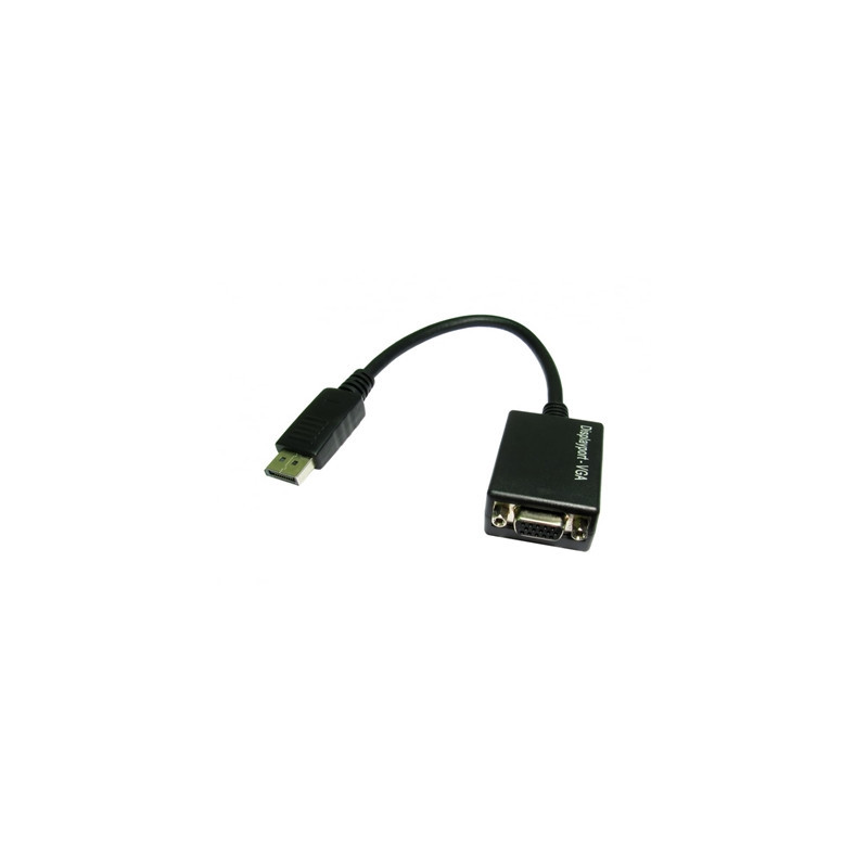 TARGET HDHDPORT-VGACAB Converter Adapter  DisplayPort 1.2 (M) to VGA (F)  0.15m Cabled Adapter  Black  2048x1152 Max Resolution 