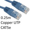 RJ45 (M) to RJ45 (M) CAT5e 0.25m Blue OEM Moulded Boot Copper UTP Network Cable