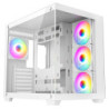 CRONUS Pallas Case  Gaming  White  Mid Tower  1 x USB 3.0 / 2 x USB 2.0  Tempered Glass Front & Side Window Panels  RGB LED Fans