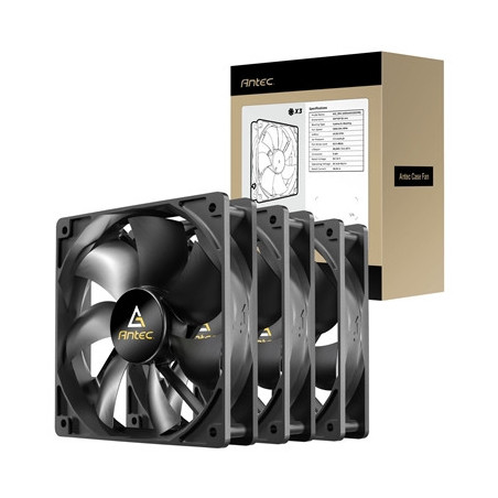 Antec N12 120mm Case Fan  3 Pack  Hydraulic Bearing  1200 RPM  Black