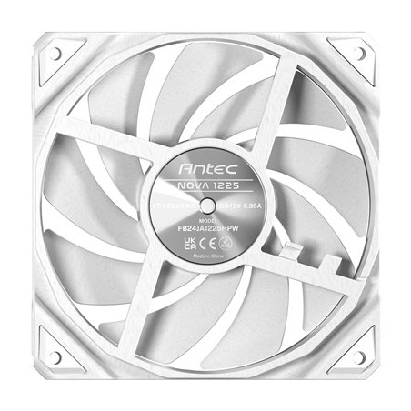 Antec NOVA 120 PWM Fan  White  High-Performance Cooling with Fluid Dynamic Bearing  Precise Three-Phase Speed Control  Industria