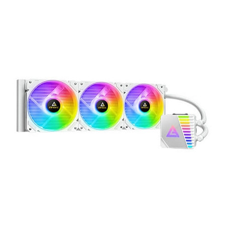 ANTEC Symphony 360 AiO Liquid CPU Cooler  Universal Socket  White  360mm Radiator  PWM 1600RPM Cooling Fans  Addressable RGB LED