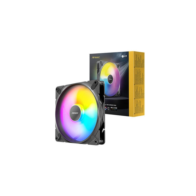 Antec Tranquil 140 ARGB PWM Case Fan - Fluid Dynamic Bearing  450-1500 RPM  Black