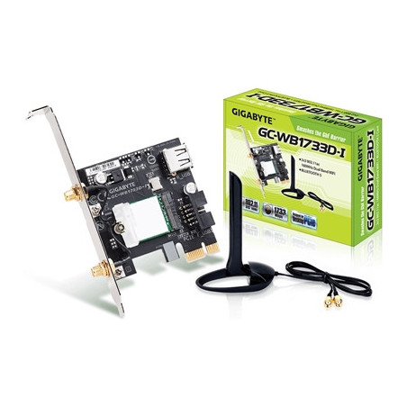 Gigabyte GC-WB1733D-I Intel Wireless AC1750 Dual Band PCI-Express WiFi Card with Bluetooth 5.0 c/w Antenna