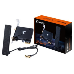 Gigabyte GC-WIFI7 Intel WiFi 7 5800Mbps Tri-Band Wireless PCI-Express and Bluetooth 5.3 Card with Magnetic Ultra High-Gain Anten