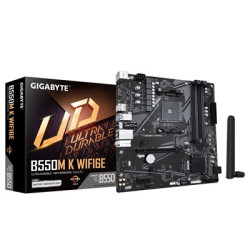 Gigabyte B550M K WIFI6E AMD AM4 Socket Motherboard  Micro-ATX  4x DDR4 Slots  2x M.2 Socket  GbE LAN  Wi-Fi 6E  1x DisplayPort /