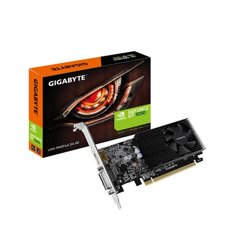 Gigabyte NVIDIA GeForce GT 1030 2GB DDR4 Low Profile Graphics Card  384 CUDA Cores  1379 MHz Core Clock  Single Fan  1x DVI-D / 