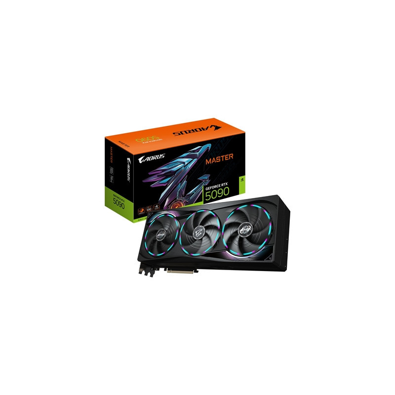 Gigabyte NVIDIA GeForce RTX 5090 AORUS MASTER 32G Graphics Card  32GB GDDR7  21760 CUDA Cores  2655 MHz Core Clock  Triple Fan  