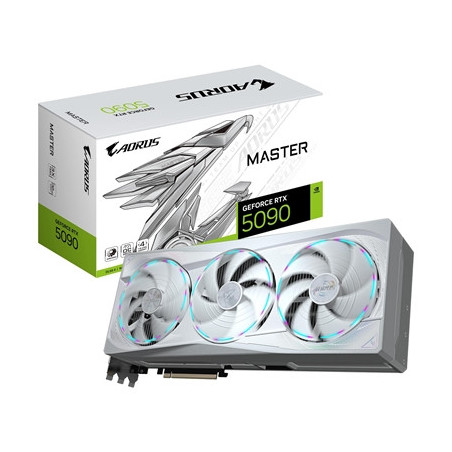 Gigabyte NVIDIA GeForce RTX 5090 AORUS MASTER ICE 32G Graphics Card  32GB GDDR7  21760 CUDA Cores  2655 MHz Core Clock  Triple F