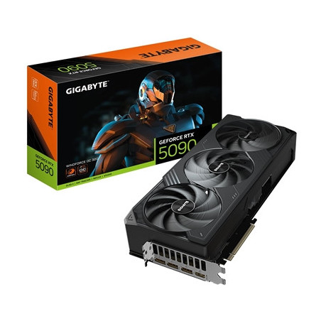 Gigabyte NVIDIA GeForce RTX 5090 WINDFORCE OC 32G Graphics Card  32GB GDDR7  21760 CUDA Cores  2467 MHz Core Clock  Triple Fan  