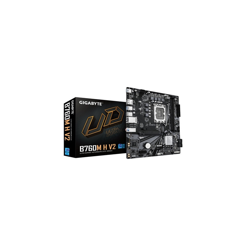 Gigabyte B760M H V2 Intel 1700 Socket Motherboard  Micro-ATX  2x DDR5 Slots  1x M.2 Sockets  GbE LAN  1x DisplayPort / 1x HDMI P