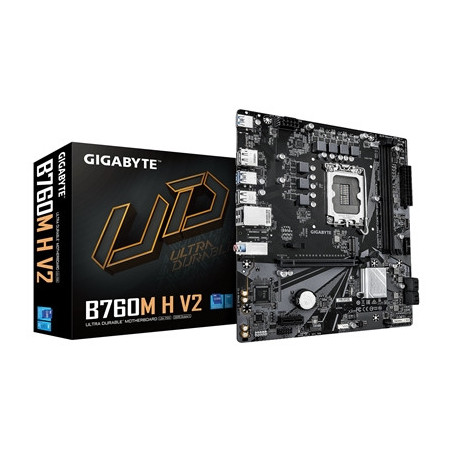 Gigabyte B760M H V2 Intel 1700 Socket Motherboard  Micro-ATX  2x DDR5 Slots  1x M.2 Sockets  GbE LAN  1x DisplayPort / 1x HDMI P
