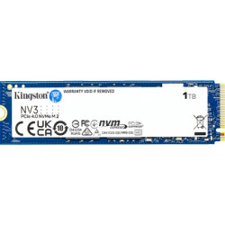 Kingston NV3 (SNV3S/1000G) 1TB NVMe SSD  M.2 Interface  PCIe Gen4  2280  Read 6000 MB/s  Write 4000 MB/s  3 Year Warranty