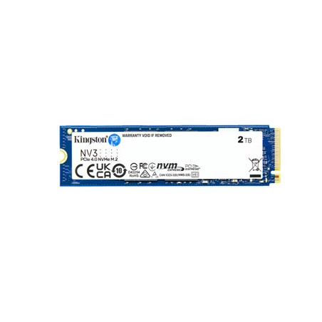 Kingston NV3 (SNV3S/2000G) 2TB NVMe SSD  M.2 Interface  PCIe Gen4  2280  Read 6000 MB/s  Write 5000 MB/s  3 Year Warranty