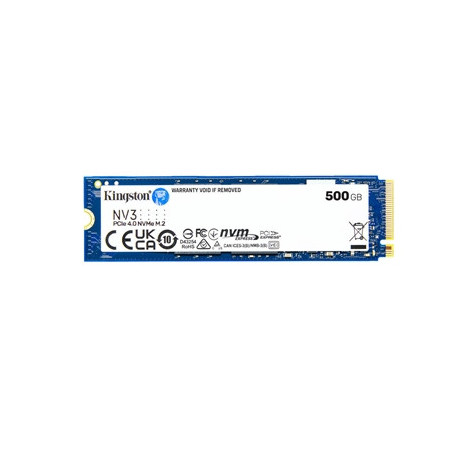 Kingston NV3 (SNV3S/500G) 500GB NVMe SSD  M.2 Interface  PCIe Gen4  2280  Read 6000 MB/s  Write 2200 MB/s  3 Year Warranty