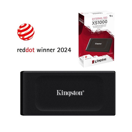 Kingston XS1000 (SXS1000/1000G) 1TB Portable External SSD  Read 1050MB/s  Write 1000MB/s  USB 3.2 Gen 2  5 Year Warranty